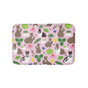 Bunnies And Their Treats Bath Mat