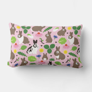 Bunnies And Their Treats Lumbar Cushion