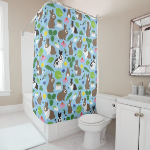 Bunnies And Their Treats Shower Curtain