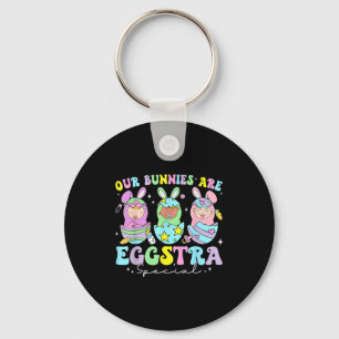 Bunnies are eggstra special mother baby nurse key ring