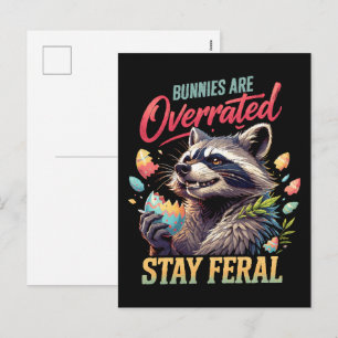 Bunnies Are Overrated Stay Feral Holiday Postcard
