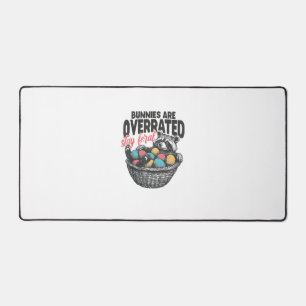 Bunnies are Overrated Stay Feral Racoon Eggs Happ Desk Mat