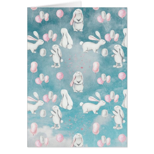 Bunnies Bunny in heaven-Cute Animal illustration (Front)