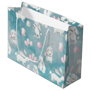 Bunnies Bunny in heaven-Cute Animal illustration Large Gift Bag