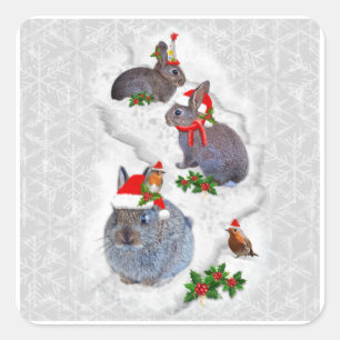 Bunnies Christmas Party Sticker