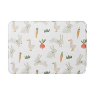 Bunnies & Ducks on the Farm Pattern Bath Mat