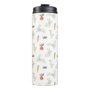 Bunnies & Ducks on the Farm Pattern Thermal Tumbler