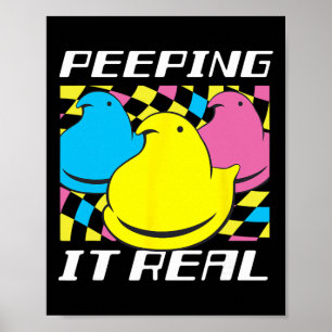 Bunnies Easter Bunnying It Real Retro Style Chicks Poster
