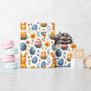 Bunnies, Eggs & Flowers - Easter  Wrapping Paper