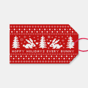 Bunnies Hoppy Holidays Cute Rabbits To From Gift Tags