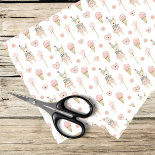 bunnies, ice cream whimsy - boho design tissue paper