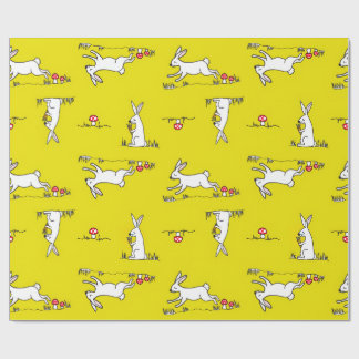 Bunnies on a Yellow Background Wrapping Paper