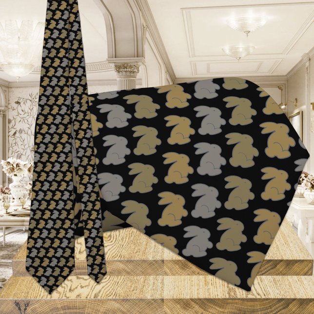 Bunnies Tie Armani Gold Black Tie (Creator Uploaded)