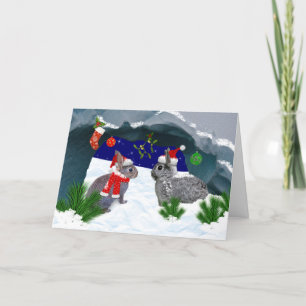Bunnies under the Mistletoe Card