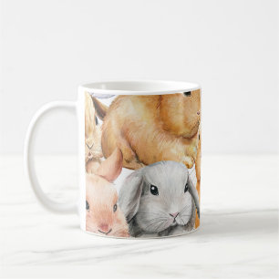 Bunnies Watercolor Animal Background Coffee Mug