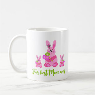 Bunnies with flowers coffee mug