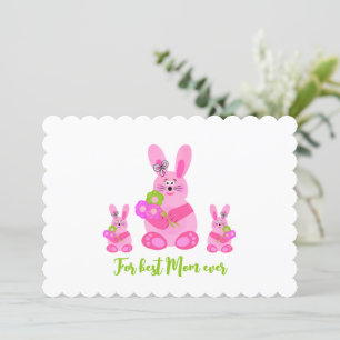 Bunnies with flowers holiday card