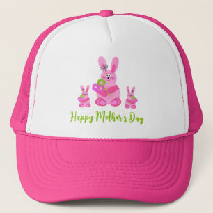Bunnies with flowers trucker hat