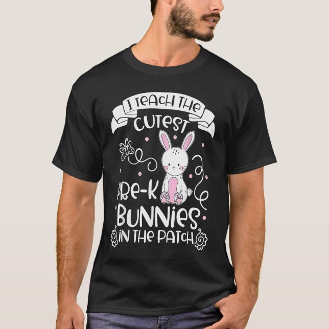 Bunnies  Women Pre K Teacher  Easter Day T-Shirt (Front)