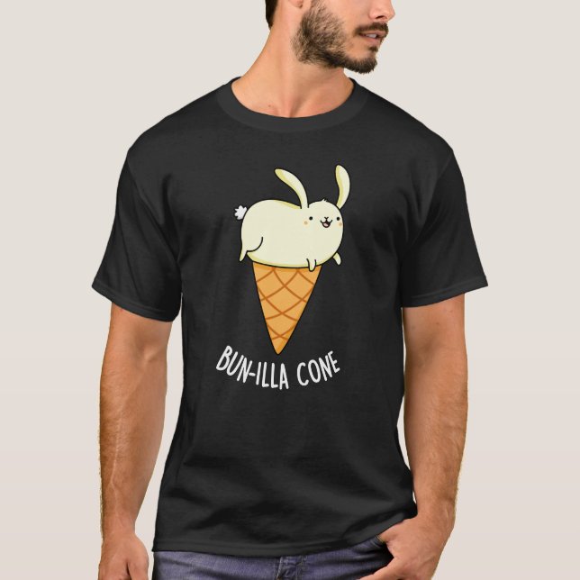 Bunnilla Cone Funny Bunny Vanilla Dark BG T-Shirt (Front)