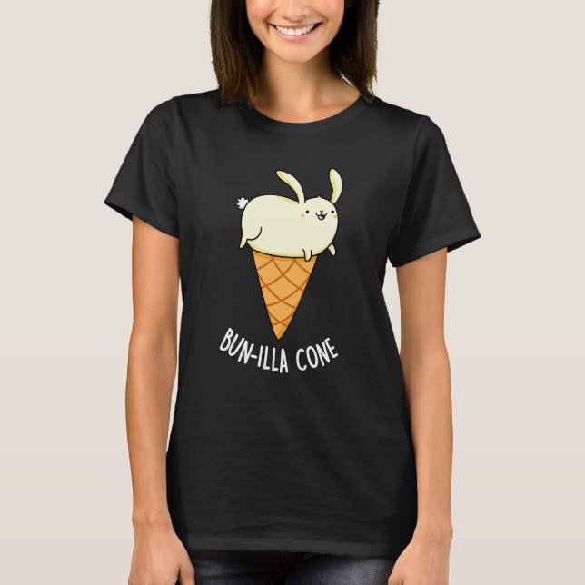 Bunnilla Cone Funny Bunny Vanilla Dark BG T-Shirt (Front)