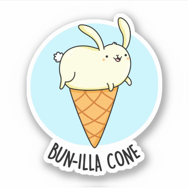 Bunnilla Cone Funny Bunny Vanilla Ice Cream Pun (Front)