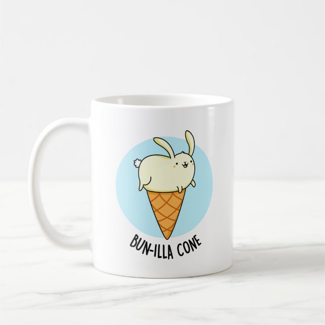 Bunnilla Cone Funny Bunny Vanilla Ice Cream Pun Coffee Mug (Left)