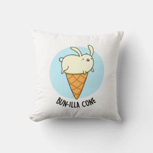 Bunnilla Cone Funny Bunny Vanilla Ice Cream Pun Cushion