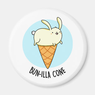Bunnilla Cone Funny Bunny Vanilla Ice Cream Pun Magnet