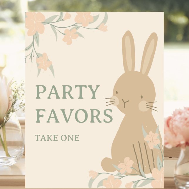 Bunny 1st Birthday Party Favours Table Pedestal Sign (Creator Uploaded)