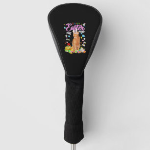Bunny Abyssinian Cat Happy Easter Golf Head Cover