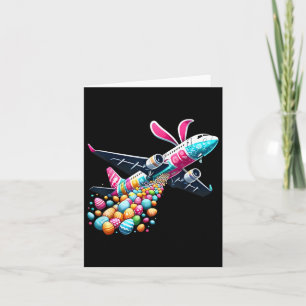 Bunny Aeroplane Easter Egg Mens Kids Boys Easter A Card