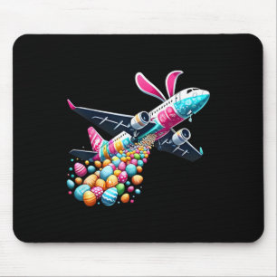Bunny Aeroplane Easter Egg Mens Kids Boys Easter A Mouse Pad