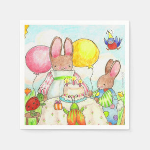 Bunny and Bug Birthday napkins