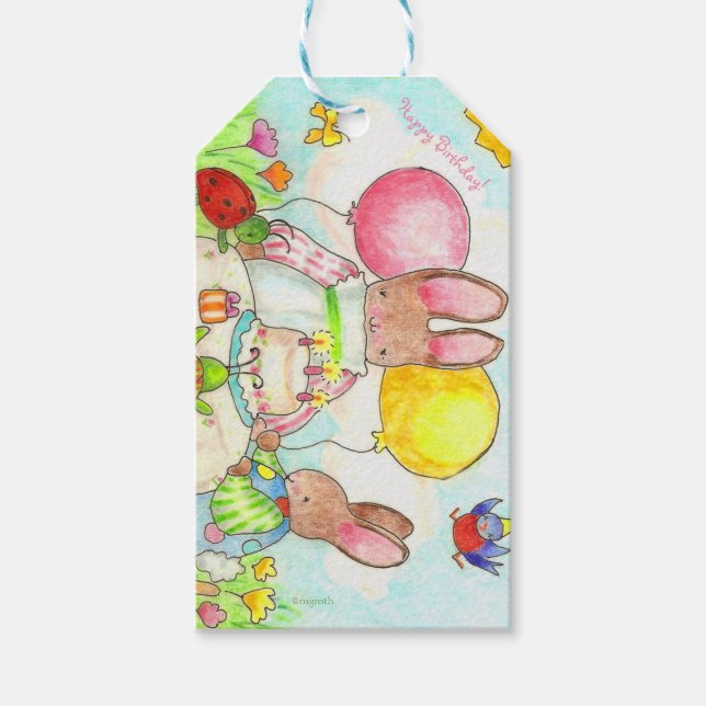 Bunny and bug gift tag (Front)