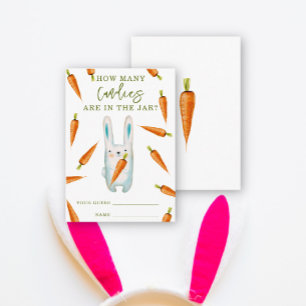 Bunny and carrots - guess how many candies enclosure card