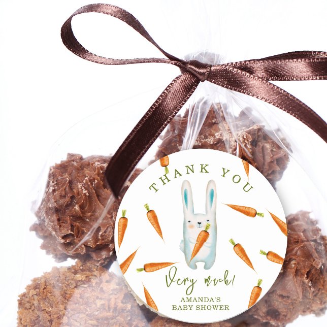 Bunny and carrots - thank you very much classic round sticker (Creator Uploaded)