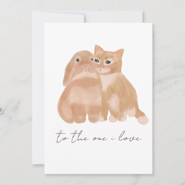 bunny and cat! card (Front)