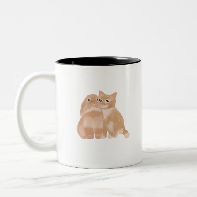 bunny and cat! mug (Left)