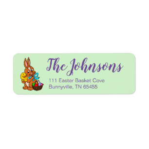 Bunny and Chick Easter Egg Address Label Return Address Label