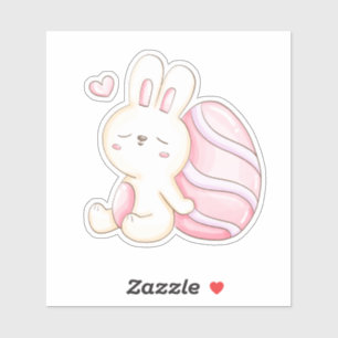 Bunny and Easter Egg Kiss Cut Sticker