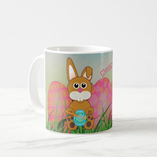  Bunny and Easter Eggs Coffee Mug (Front Left)