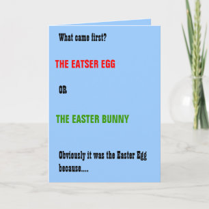 Bunny and Egg Funny Easter Card