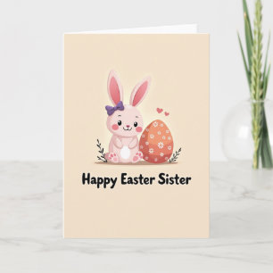 Bunny And Egg Happy Wishes Card