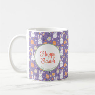 Bunny and Eggs Floral Coffee Mug