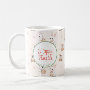 Bunny and Eggs Floral Coffee Mug