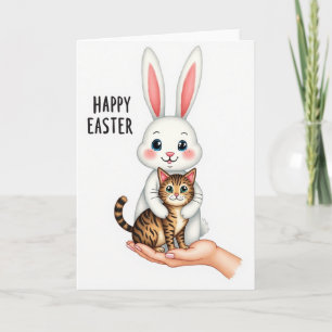 Bunny And Kitty Easter Card