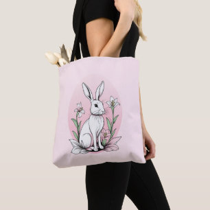 Bunny and Lilies Tote Bag