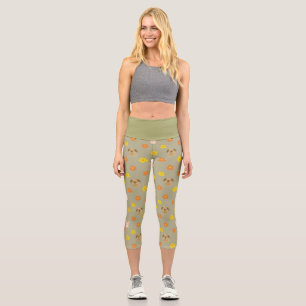 Bunny and puppy pattern capri leggings