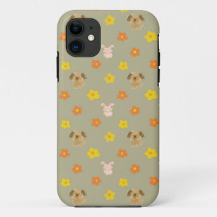 Bunny and puppy pattern iPhone 11 case